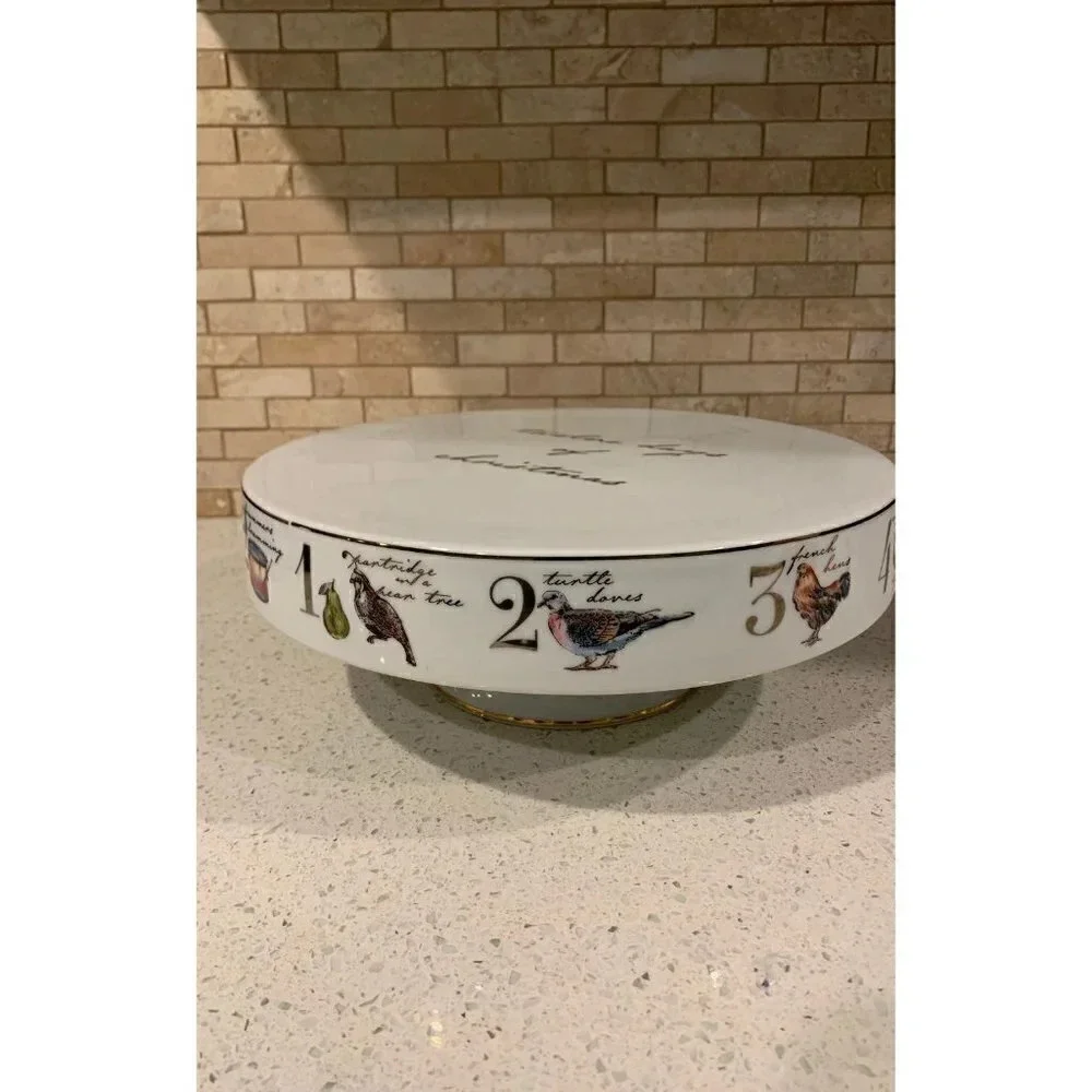 12‎ Days of Christmas Pedestal Porcelain Stand